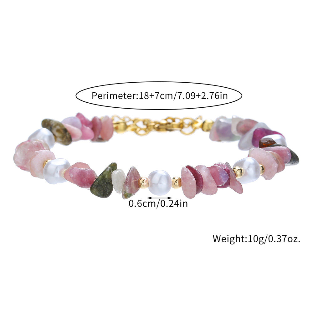Pulsera vintage de perlas de cristal para mujer
