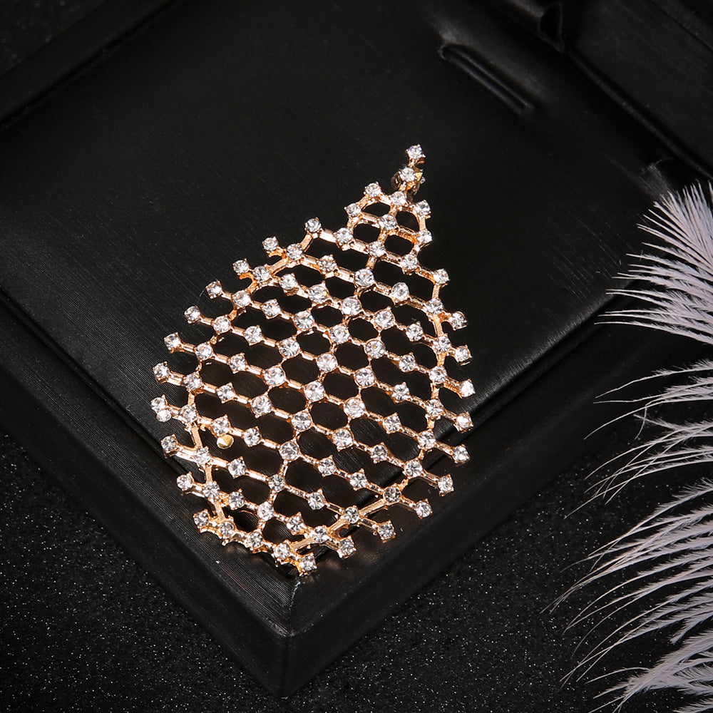 Boucles d'oreilles rétro exagérées en or avec strass et gouttes d'eau, bijoux élégants pour femmes