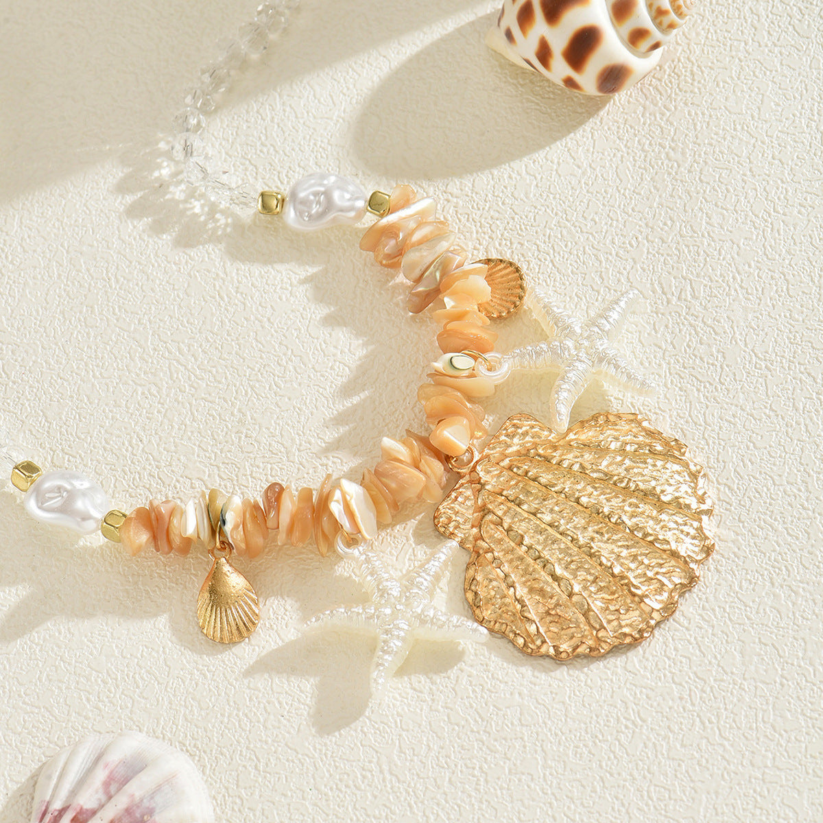 Bohemian Exaggerated Shell Beaded Sea Necklace