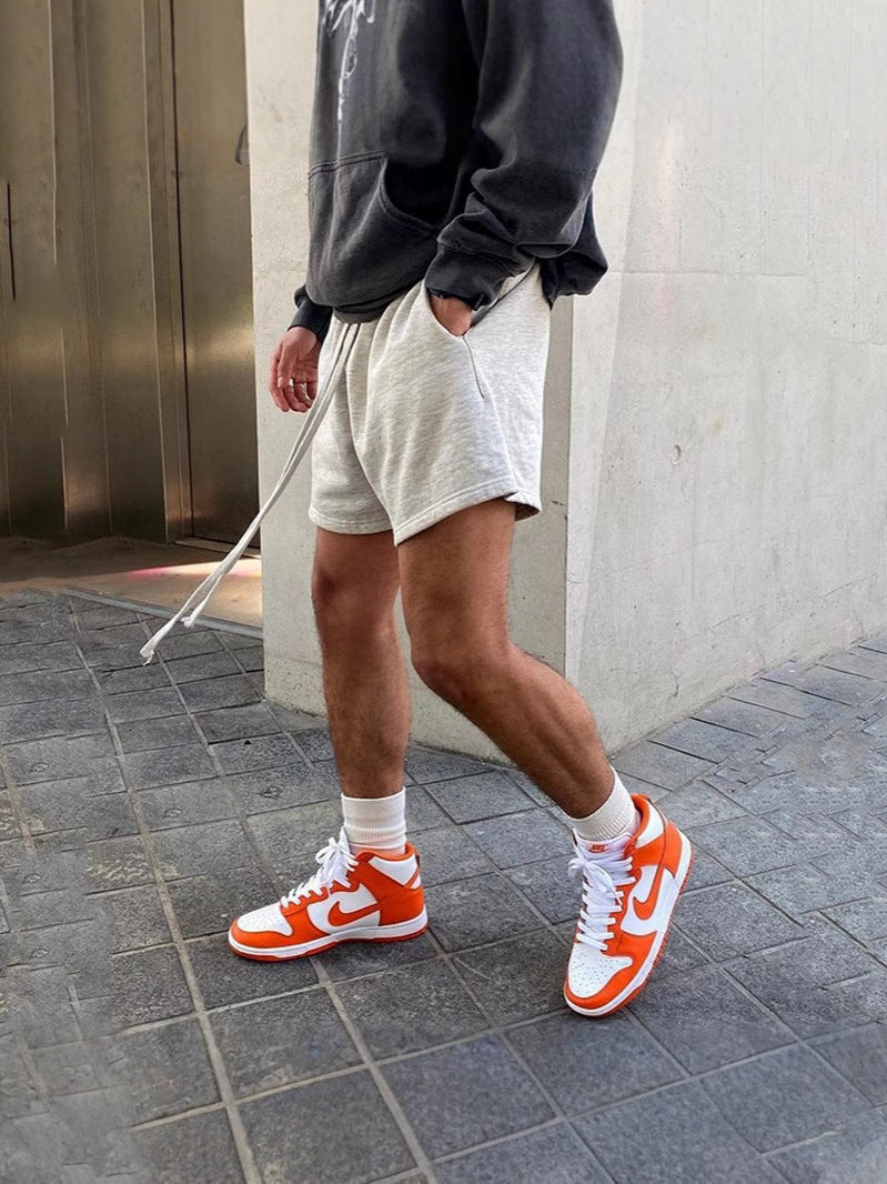 Men's Summer Solid Color Cotton Sports Shorts - Loose Fit, Comfortable & Stylish