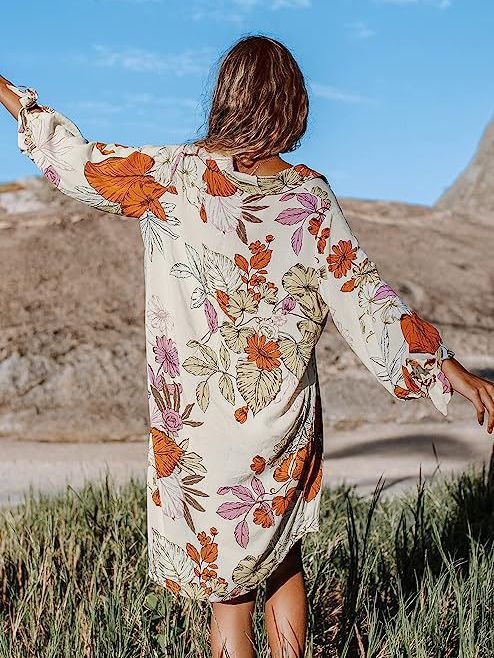 Women Fashion Casual Floral Printed Cover-Ups