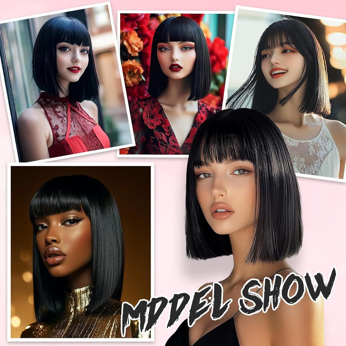 Women Fashion Short Straight Bobo Head Wig