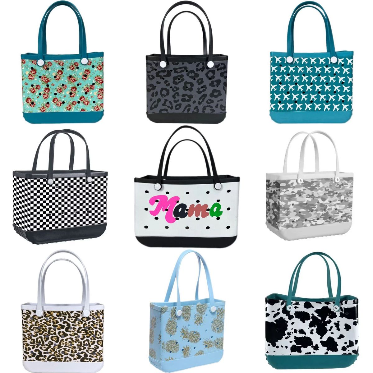 Sac de plage Eva imprimé à motif géométrique, fourre-tout polyvalent