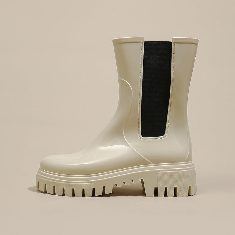 Botas de lluvia con plataforma de moda para mujer