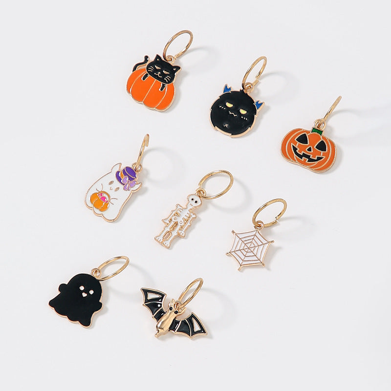 Anillo de pelo de murciélago trenzado de aleación de moda para mujer de Halloween