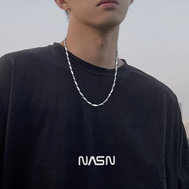Men Fashion Casual Titanium Steel Bamboo Necklace