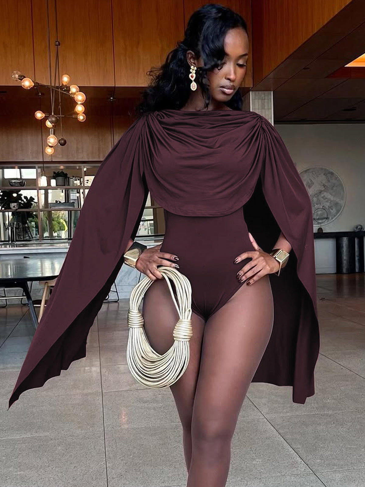 Women Fashion Sexy Solid Color Long Strap Bodysuits