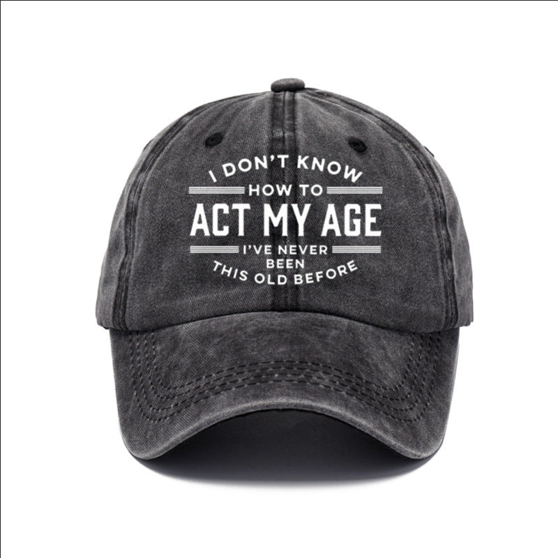 Men Women Fashion Casual Vintage Solid Color Letter Cap
