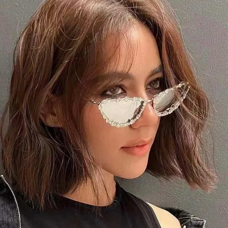 Fashion Personalized Rhinestone Triangle Sunglasses