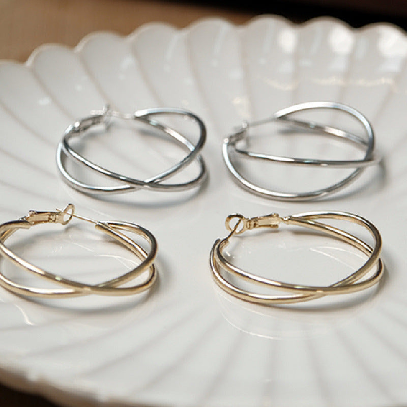 Women Fashion Simple Exaggerated Large Circle Earrings