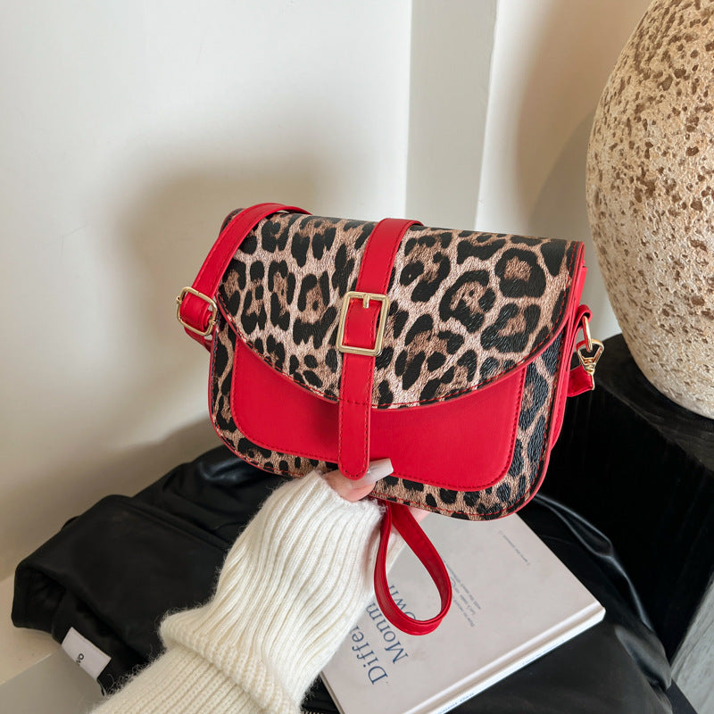 Bolso de hombro elegante con estampado de leopardo para mujer