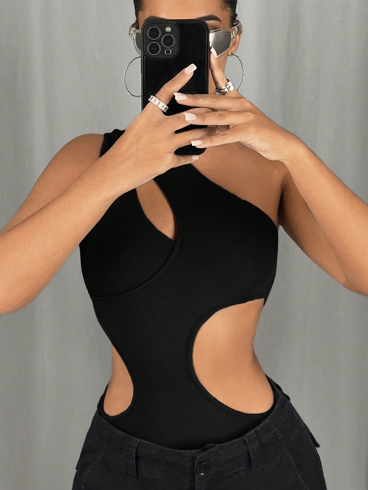 Women Sexy Hollow Irregular Bodysuits