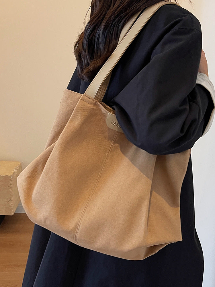 Sac fourre-tout décontracté en toile de grande capacité pour femme