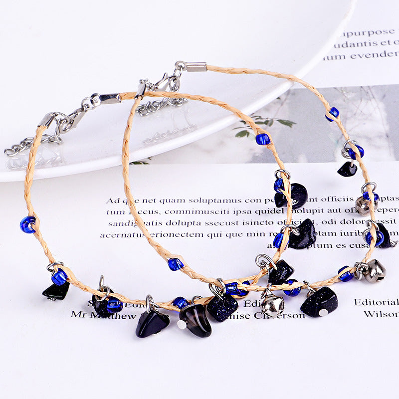 Tobillera Bohemia con Piedras Irregulares para Mujer
