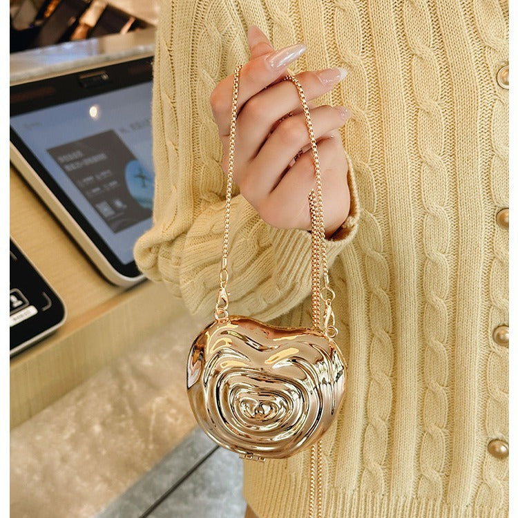 Bolso bandolera mini cuadrado con forma de corazón para mujer