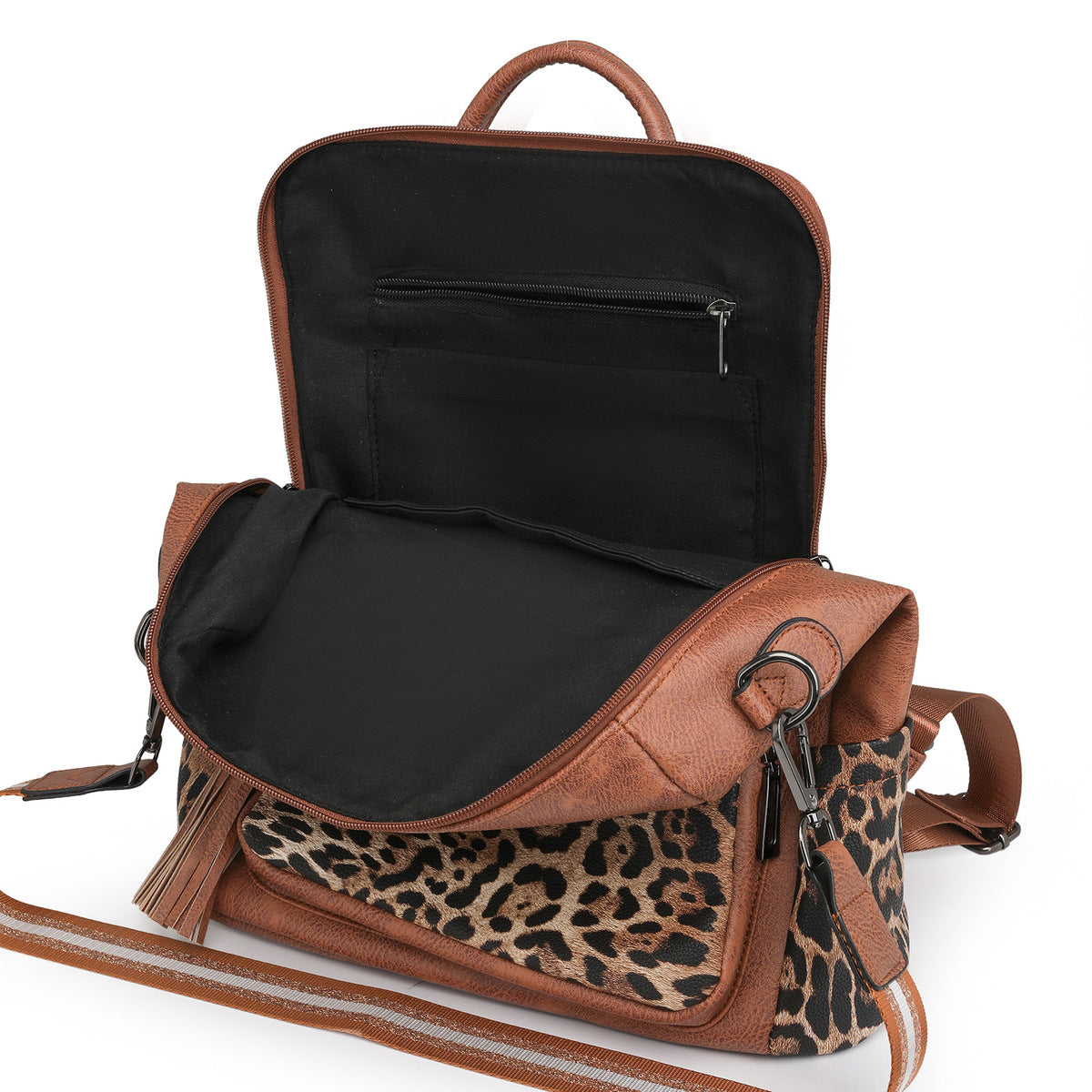 Winter Vintage Fashion Women Leopard Backpack