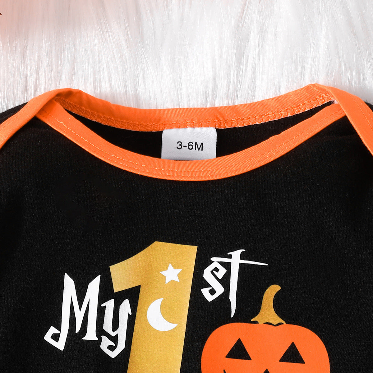 Conjunto de mameluco con letras de calabaza de Halloween para niños y niñas