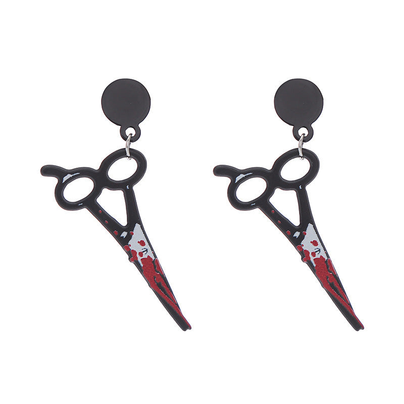 Halloween Women Horror Funny Acrylic Knife Earrings