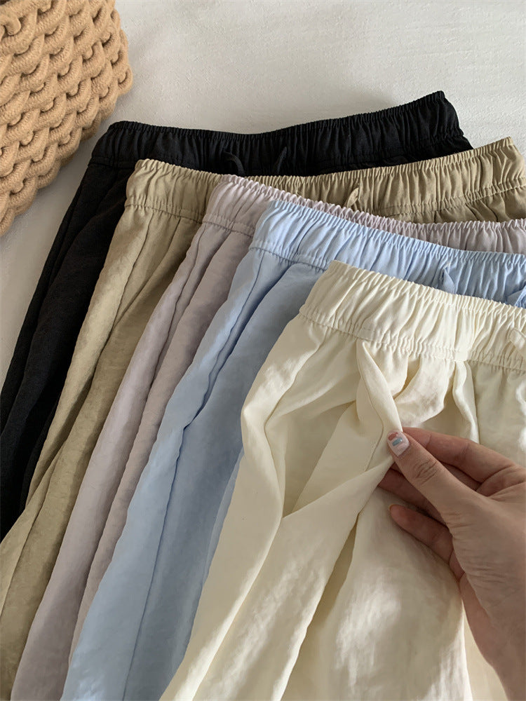 Pantalones cortos básicos de verano para mujer, de color liso y frescos