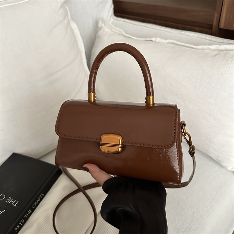 Bolso de hombro sólido elegante retro