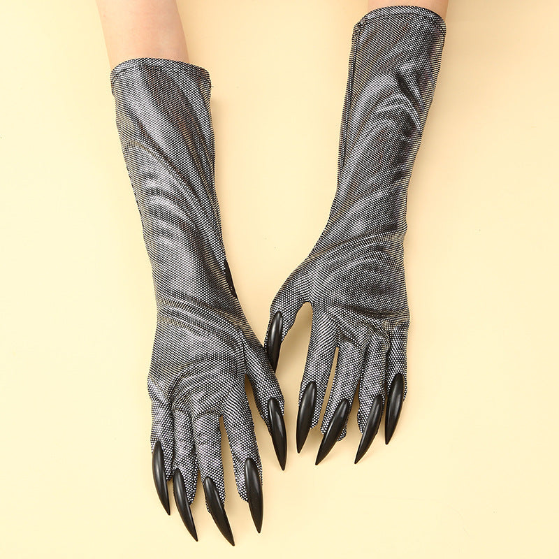 Gants longs en polyester pour la pratique des ongles à Halloween
