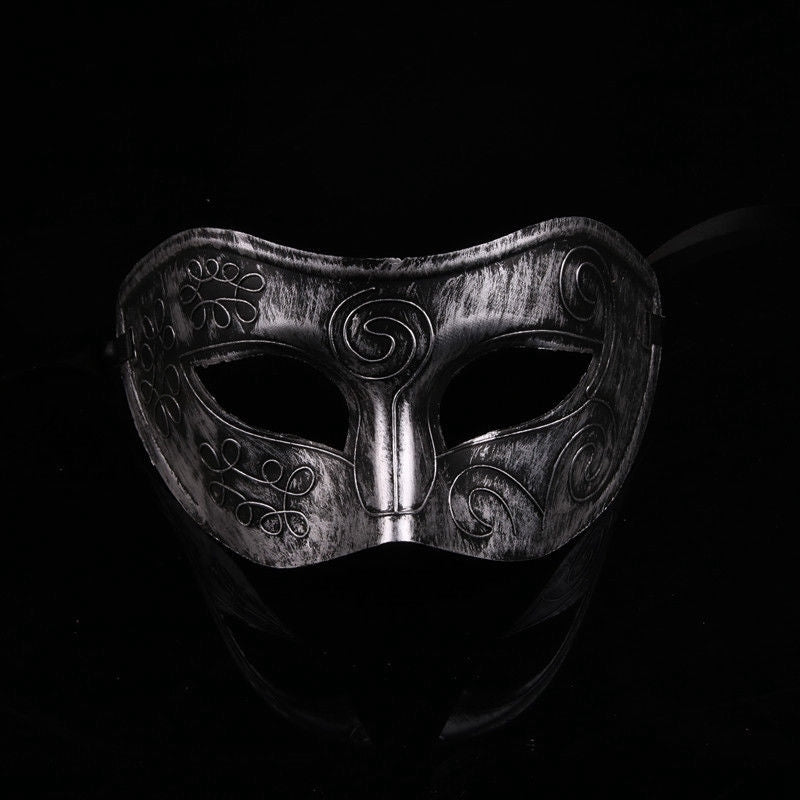 Masque demi-visage à imprimé graphique stylisé vintage