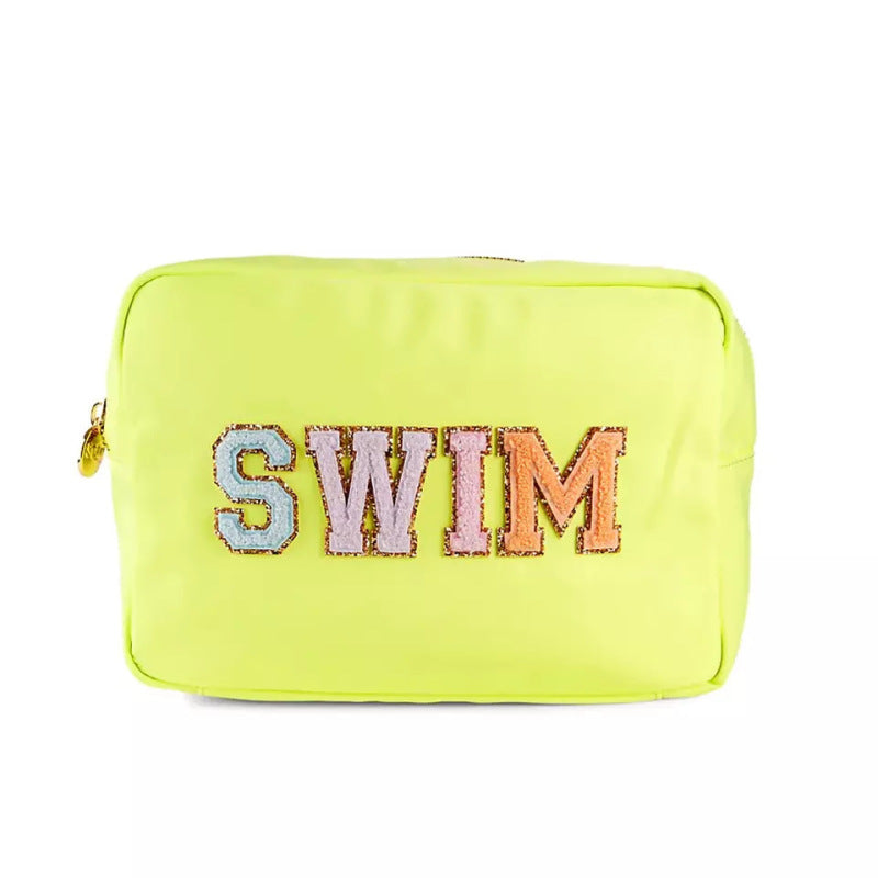 Bolsa de cosméticos de nailon de color sólido para ropa sucia portátil