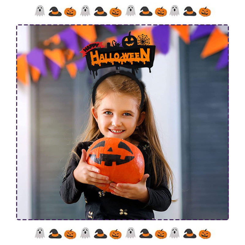 Bandeau d'Halloween pour enfants, accessoires de fête fantôme, citrouille et squelette