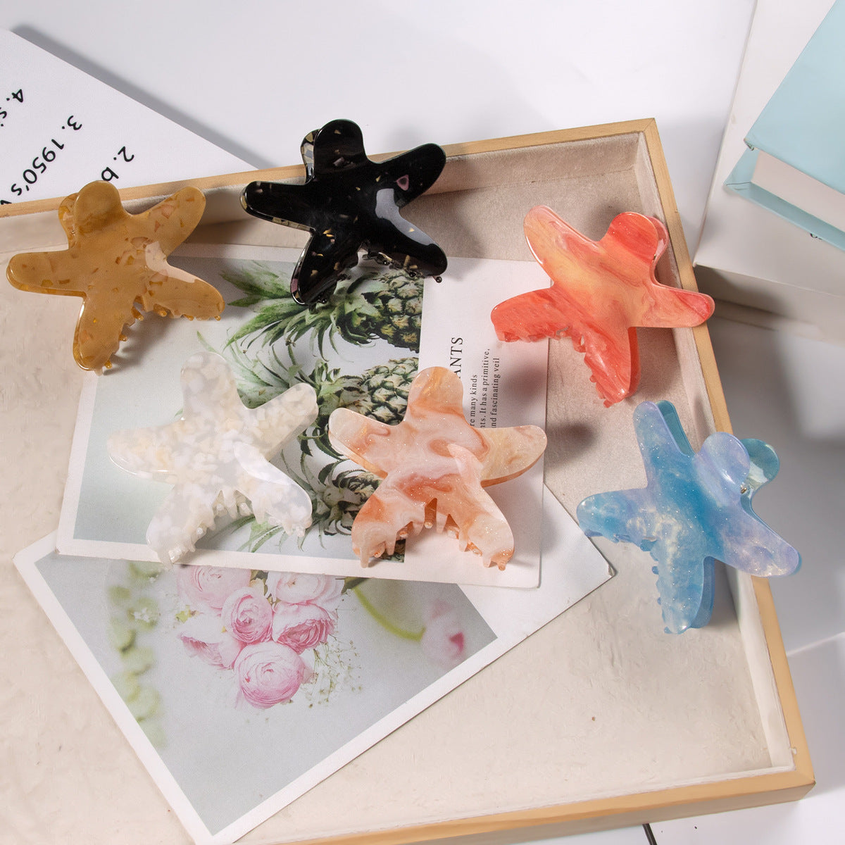 Fashion Starfish Grab Clip Acrylic Women'S Hairpin