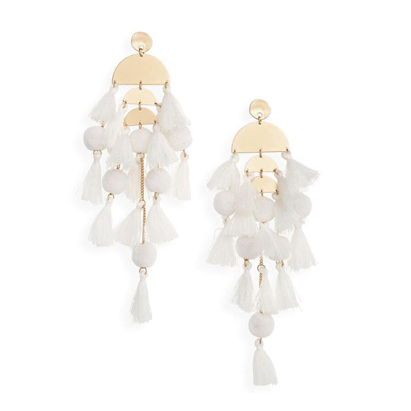 Pendientes bohemios con borlas multicapa para mujer