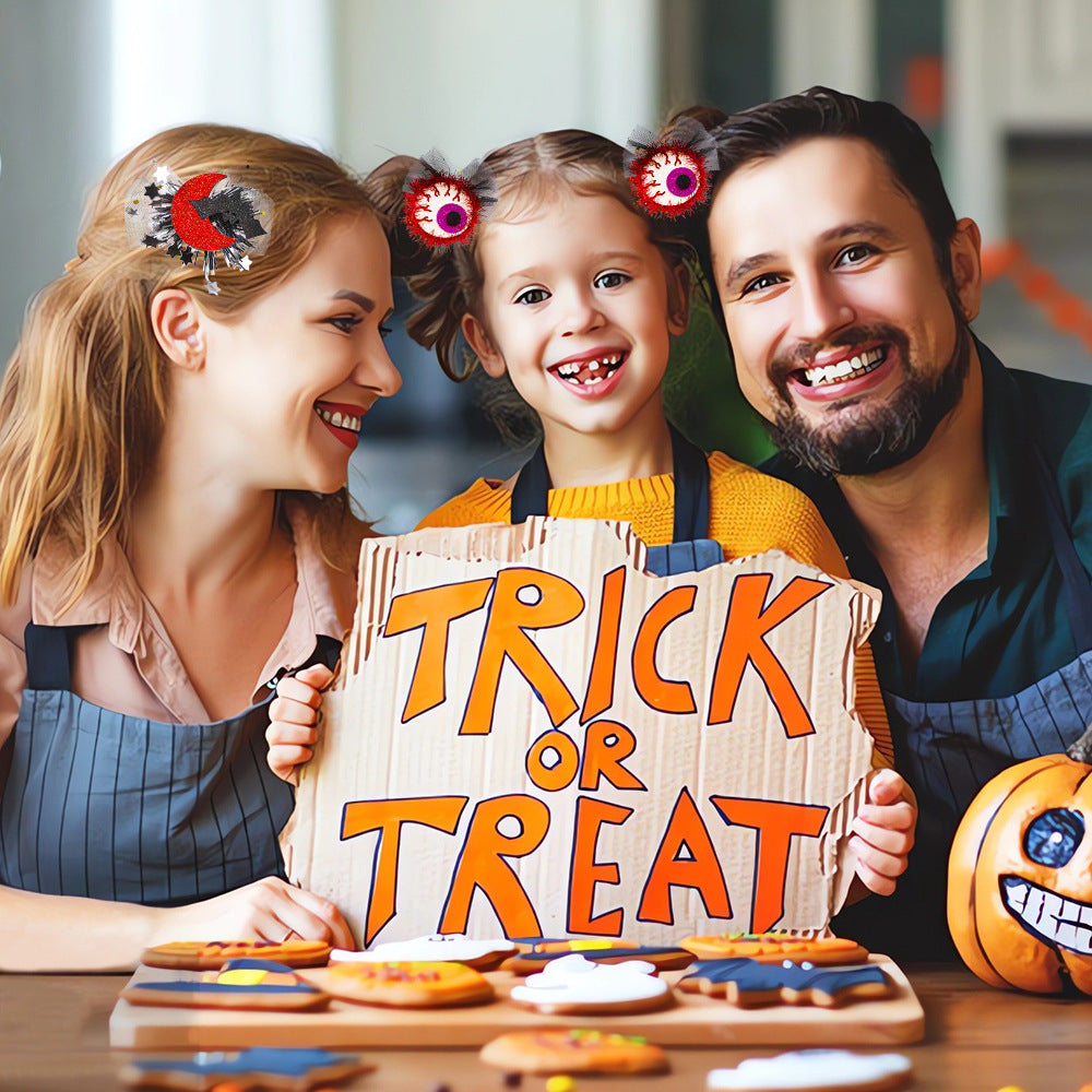Horquilla para el pelo con fieltro de hierro y gasa para decoración de fiesta infantil de Halloween