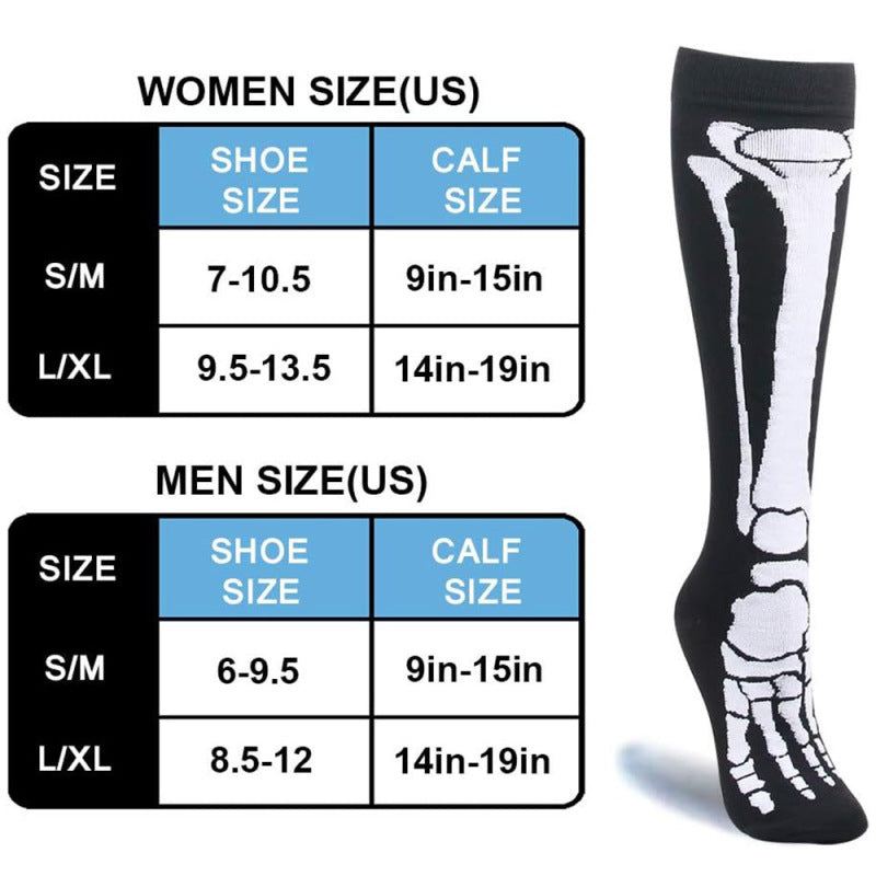 Unisex Halloween Skull Outdoor Sport Calf Socks