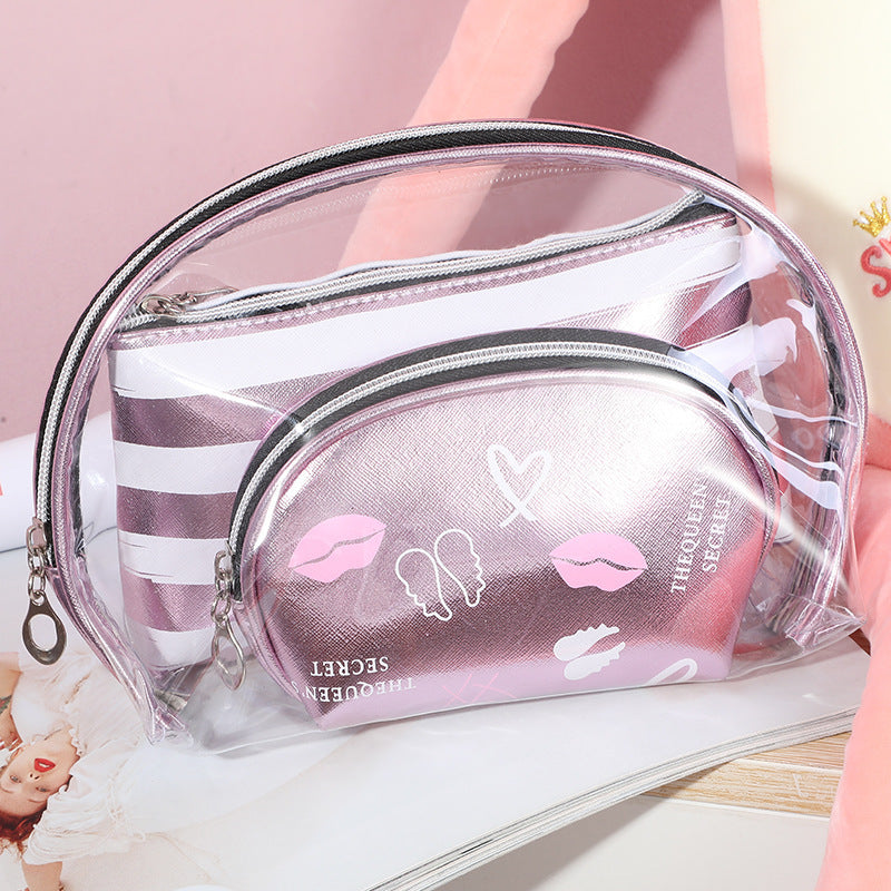 Bolsa de cosméticos de PVC con rejilla simple a la moda para mujer