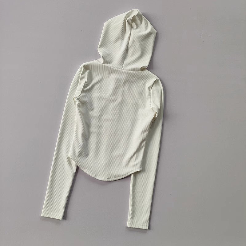 Veste de sport à capuche pour femme, en nylon et élasthanne