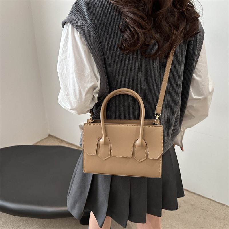 Sac à main carré décontracté de couleur unie pour femme, petit format