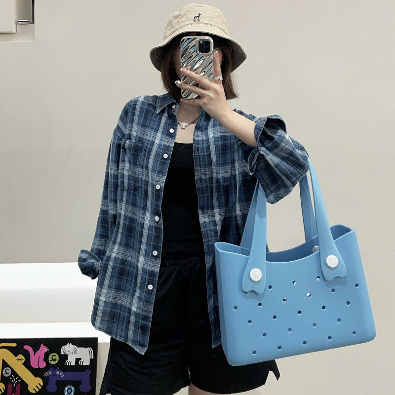 Bolso de playa de gran capacidad de EVA de color sólido de moda para mujer