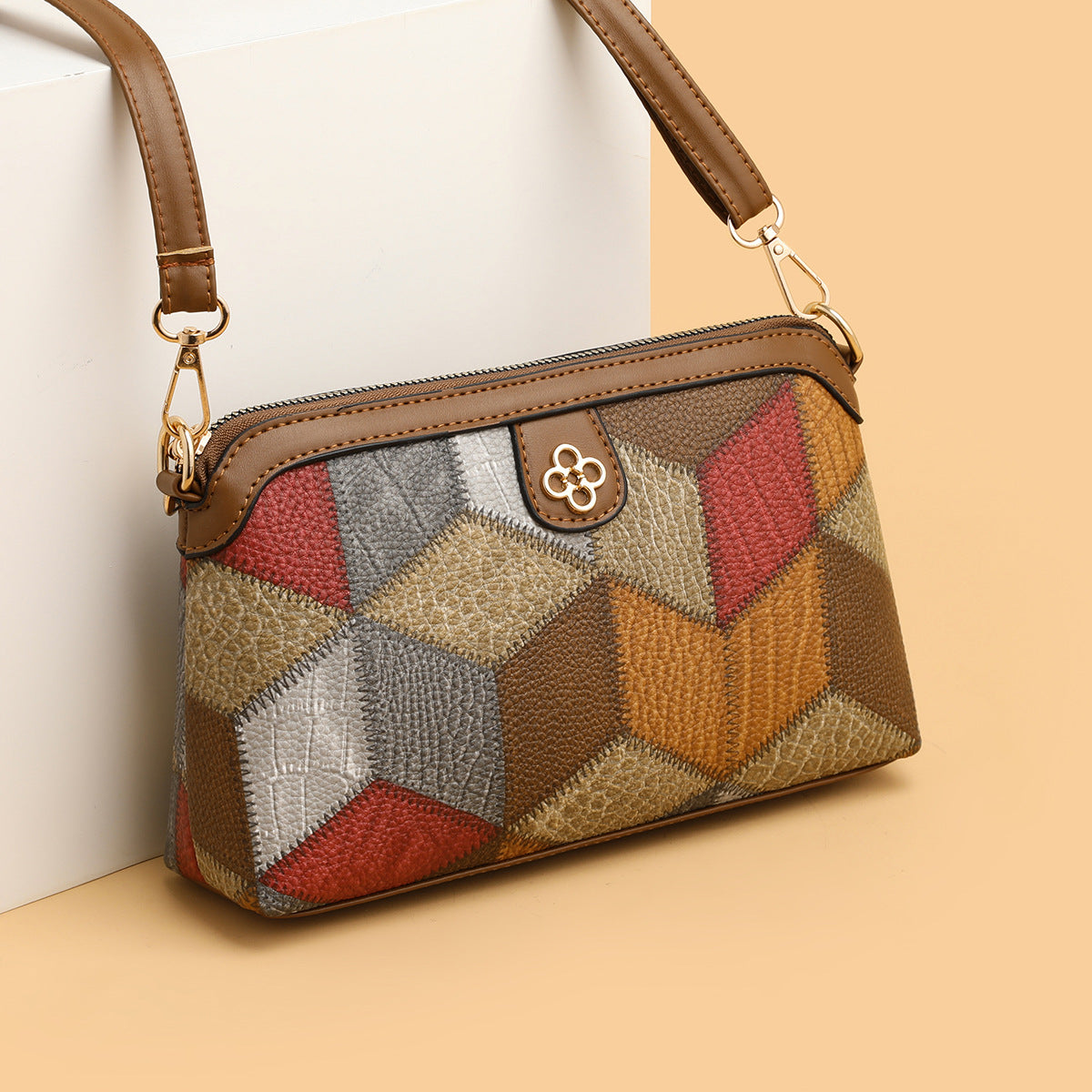 Bolso de bloque de color estilo bohemio de moda para mujer