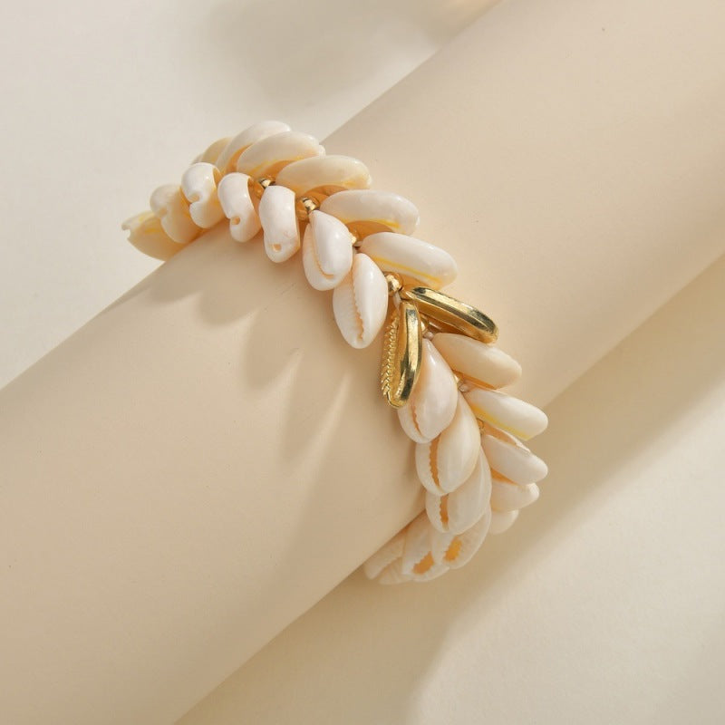 Women's Bohemian Shells Design Drawstring Bracelet