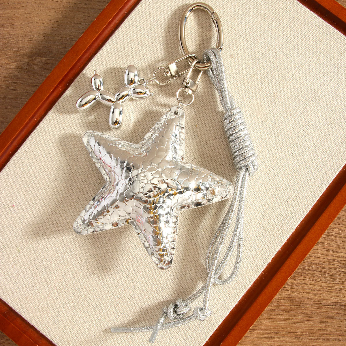 Fashion Silver Series Five-Pointed Star Keychain