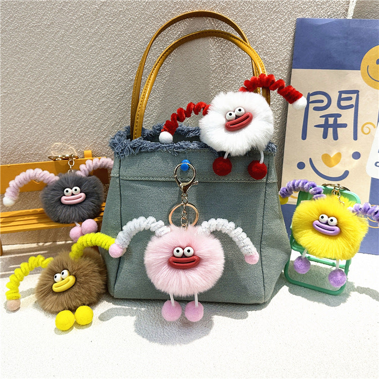 Llavero de peluche con forma de bolso de dibujos animados