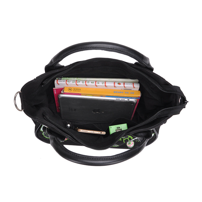 Bolso de lona con estampado de calavera personalizado de Halloween para mujer