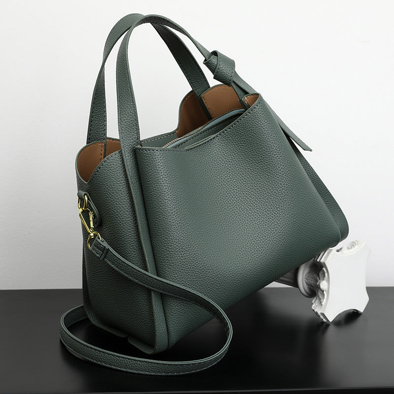 Soft Pu Leather Women Tote Bag with Horizontal Shape