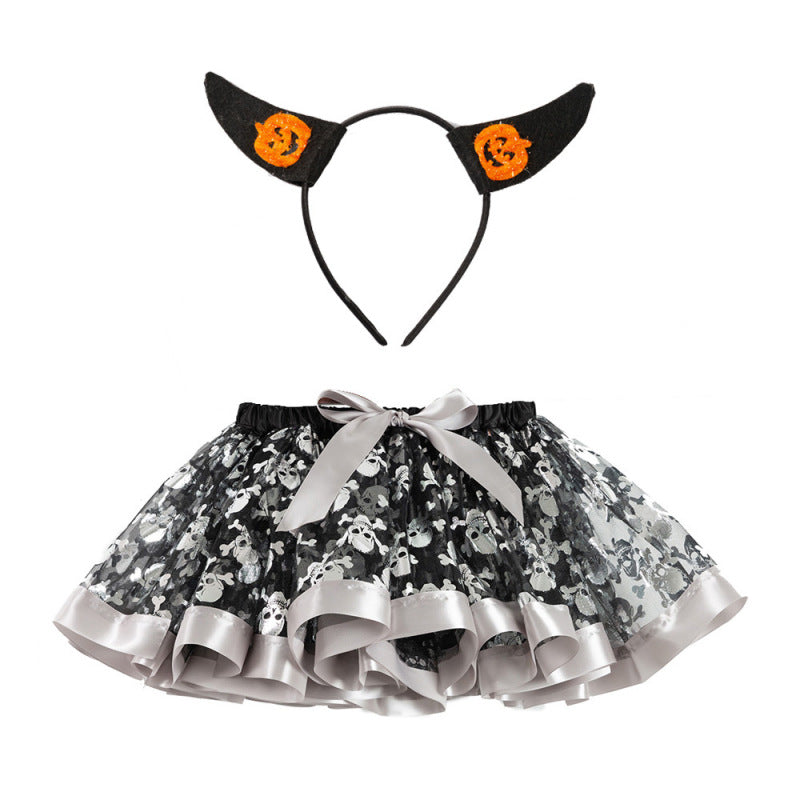 Falda tutú con alas doradas de Halloween para niñas pequeñas