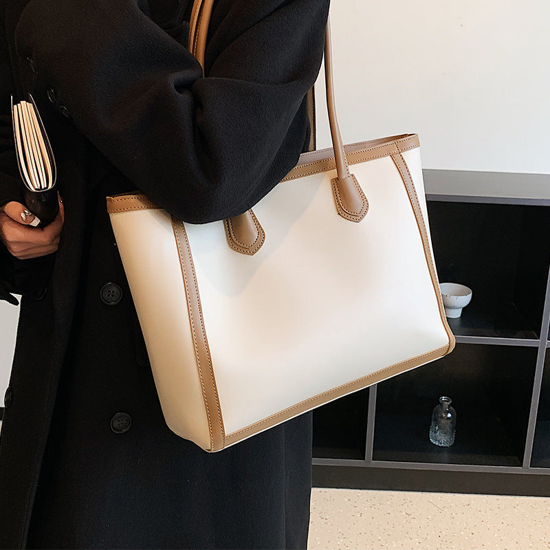 Sac fourre-tout décontracté de grande capacité pour femme, couleur unie
