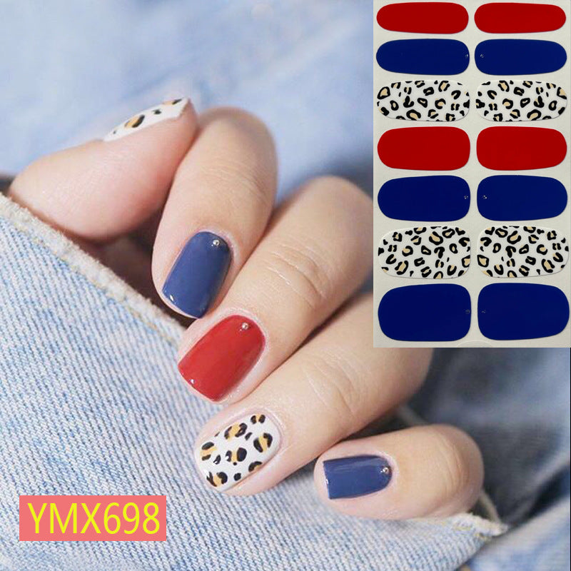Autocollants pour ongles motif vache léopard automne et hiver