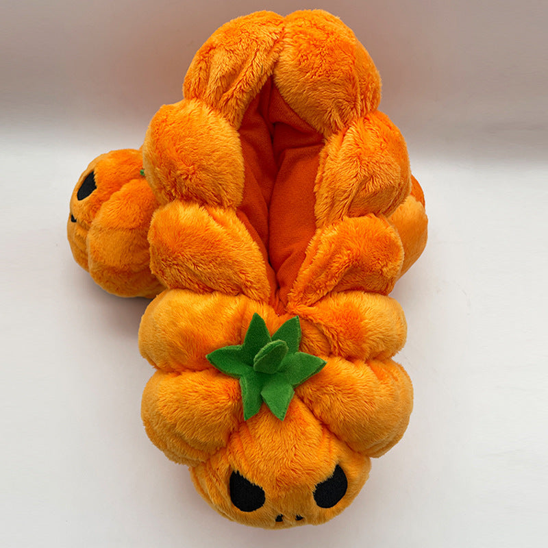 Pantuflas de felpa de calabaza creativas de moda de Halloween