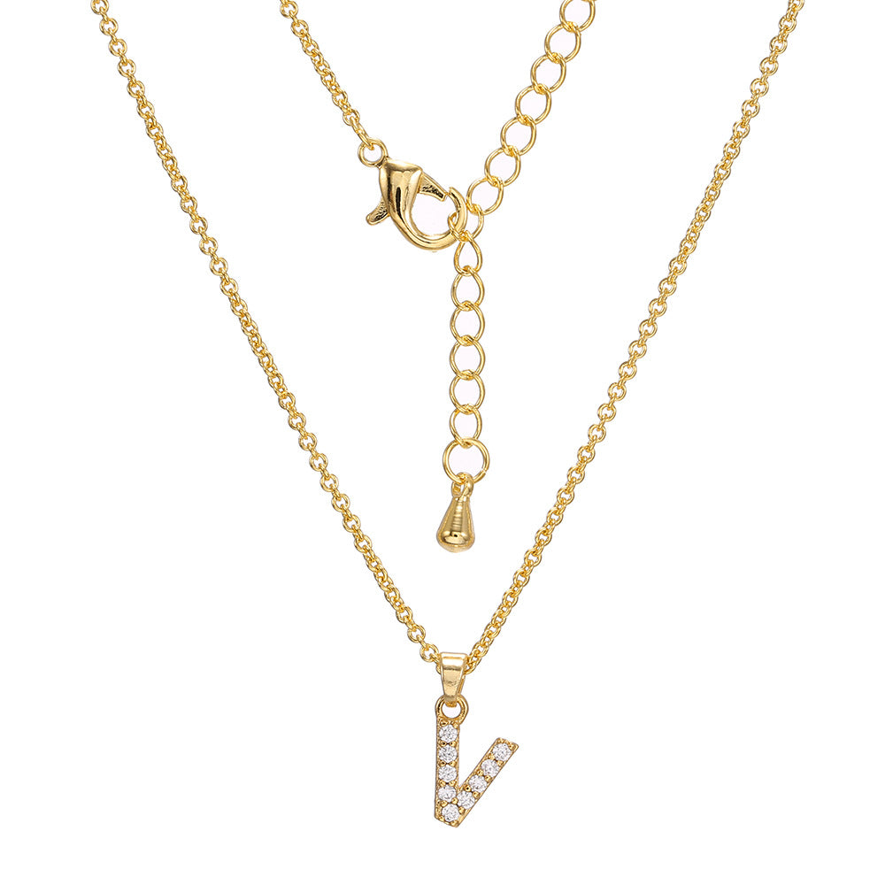 Collar con colgante de alfabeto simple a la moda para mujer