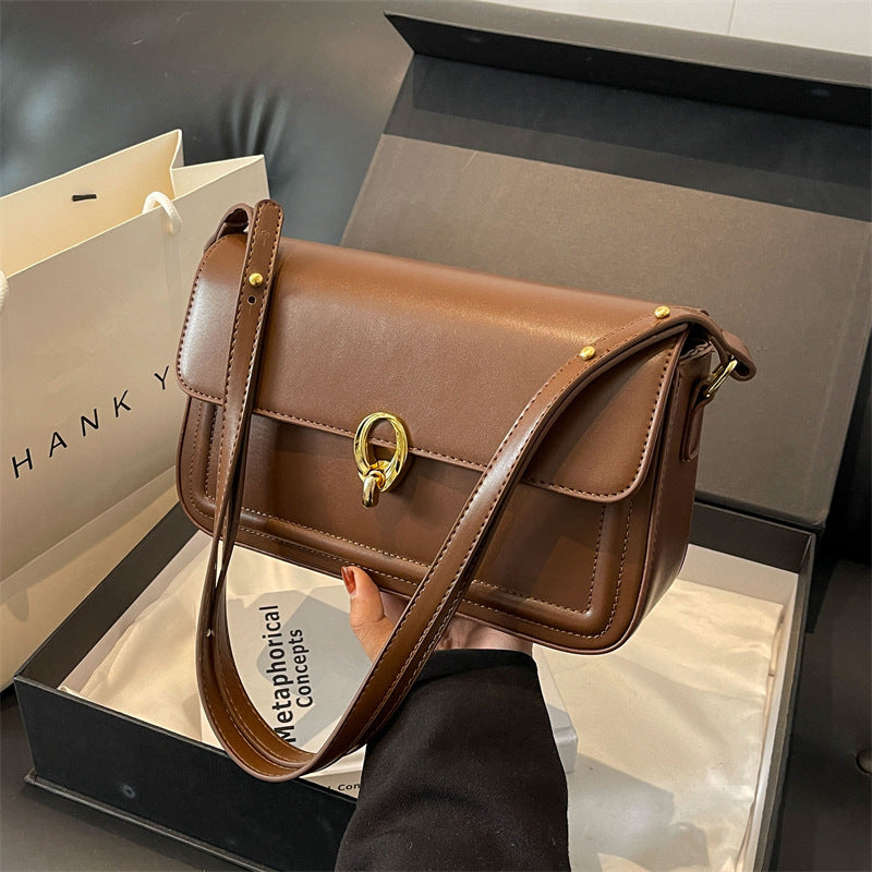 Fashion Solid Color Flip Square Shoulder Bag