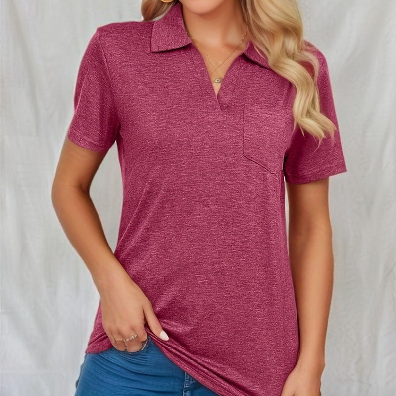 T-shirt basique à manches courtes pour femme, couleur unie, printemps et été