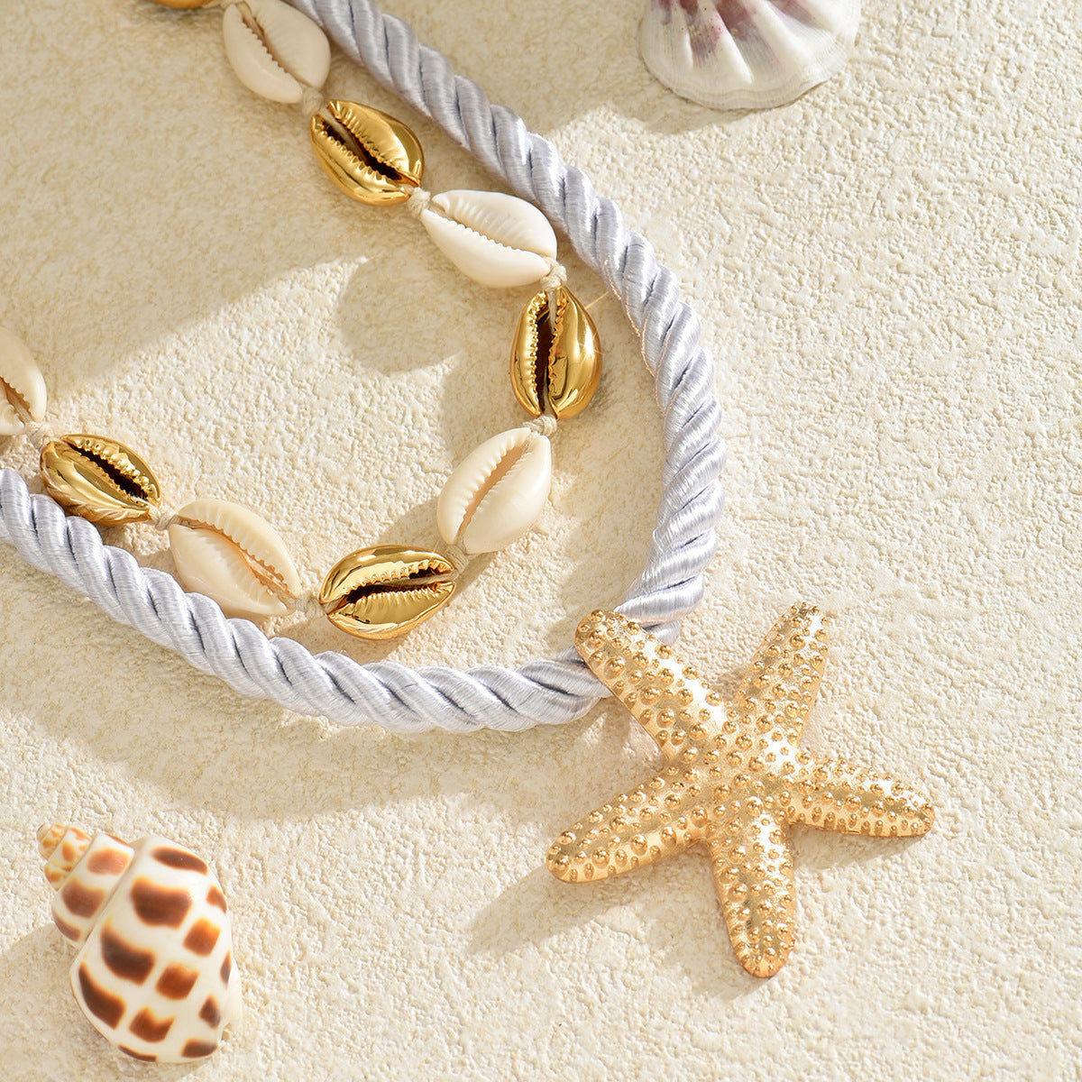 Summer Exaggerated Alloy Starfish Sea Necklace